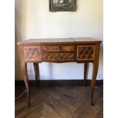 Louis XV Period Dressing Table Cubic Marquetry