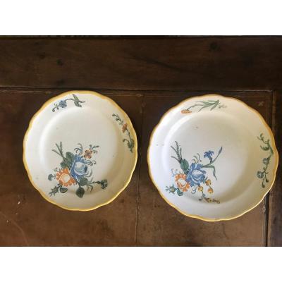 Pair Of Eighteenth Montpellier Faience Plates