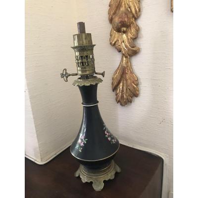 Oil Lamp Decor Floral XIXth