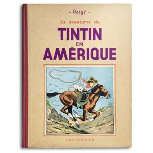 Hergé, Tintin In America, Black And White, A14 Bis, Small Glued Image, Casterman 1941