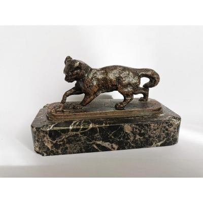 Pierre-jules Mene (1810-1879), Bronze, Cat Playing With A Dead Bird