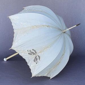Parasol 1900, Porcelain And Embroidery Decorated With Butterflies