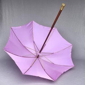 Old Umbrella Circa 1910, 18-carat Gold Pommel, Goldsmith Georges Joudar
