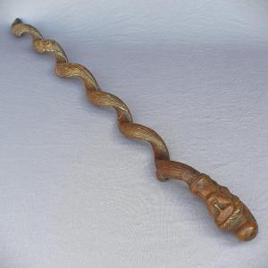 Republican Cane, Pommel Sculpted With A Head Of Marianne, Twisted Shaft