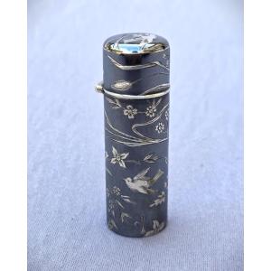 Nielloed Silver Perfume Bottle, 19th Century