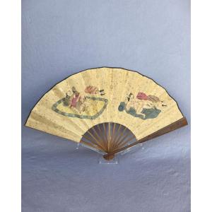 Antique Japanese Erotic Fan, Circa 1900