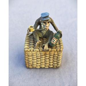 Bronze From Vienna By Franz Xavier Bergmann (1831-1936), The Sea Monkey