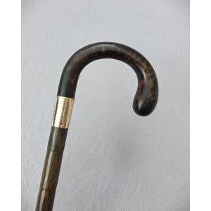 Antique Collection Cane Circa 1900 - Tortoise Shell Knob - El Monogrammed Ring -