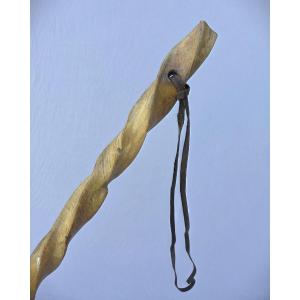 Cane With Wide, Square-section, Twisted Ox-grain Shaft