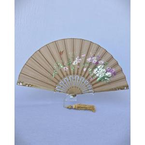 Hand Painted Fan,  Flowers And Butterflies, Circa 1900