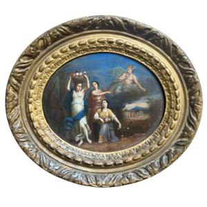 Late 17th Century Dutch Painting Of Mercury Appearing To Herse From Ovid's Metamorphoses