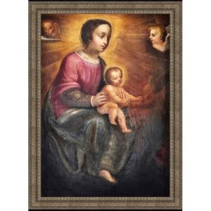 Madonna And Child With Two Angels, (xvii-xviii) Follower Of Orsola Maddalena Caccia
