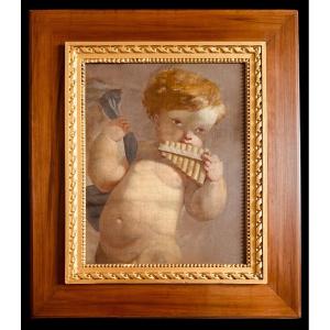  Putto Playing The Pan Flute, Manner Of Antonio Zucchi (1726-1796)