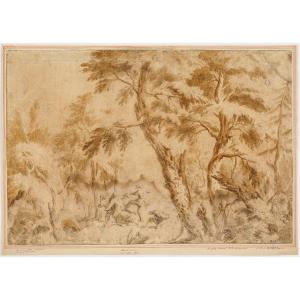 17th Or 18th Century Old Master Drawing Attr To Marco Ricci (1679 - 1729) Celebrated Provenance