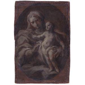 Francesco Narici (genoa, 1719–1785 Naples) The Virgin And Child - Oil Sketch On Card