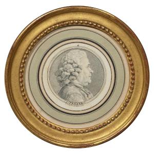 Old Master Drawing By Ch-n Cochin (paris 1715–1790) Portrait Of The Harpsichord Maker J. Treyer