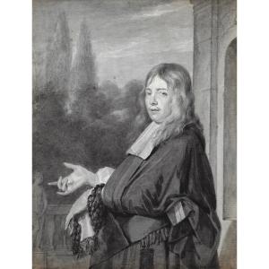 Aert Schouman (dordrecht 1710–1792) Portrait Of A Man After Van Mieris