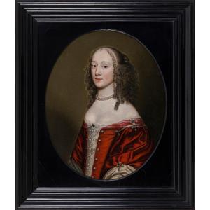 Jan Jansz Westerbaen I (the Hague C. 1600/02 – 1686 The Hague) Portrait Of A Lady In Red  