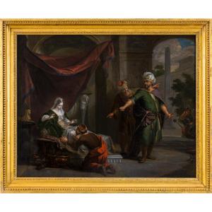 17th/18th Century Old Master Painting By Arnold Houbraken (1660–1719) Esther And Ahasveros  