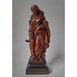 Flemish 17th-c Sculpture By Nicolaes Van Der Veken (malines 1637–1704) Virgin And Child 
