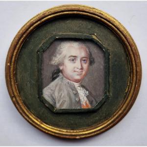 French Or German School, Circa 1775 Portrait Miniature Of A Gentleman 