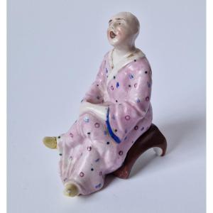 19th C European Porcelain Figure Of Sitting Oriental, Possibly Staffordshire