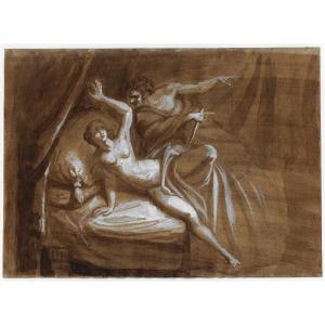 Old Master Drawing By Giovanni Fontana (genoa 1795 - 1845 Genoa) Mythological Scene