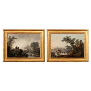 Jean Pillement (1728-1808) - Pair Of Landscapes