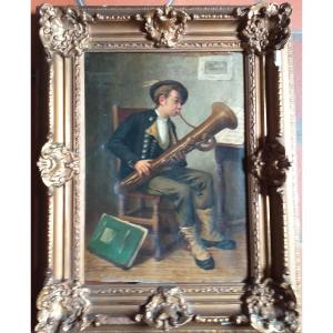 Musician Playing The Ophicleide