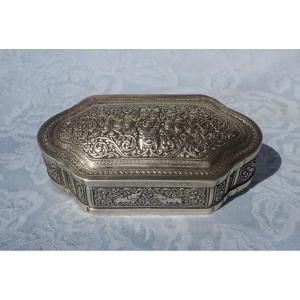 Antique 19th Century Silver Sri Lankan Tobacco Box