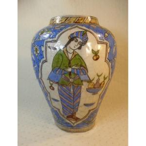 Figurative Pottery Vase, Qajar Iran, Circa 1880.