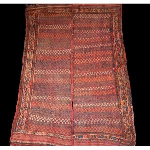 Extremely Rare Old Karkin, 162 X 227 Cm, Wool On Hand-knotted Wool, Afghanistan, 19th Century