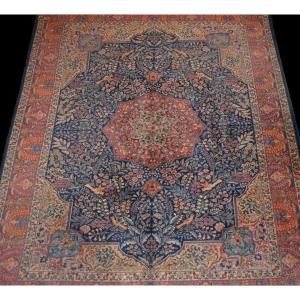 Old Art Deco Tabriz Rug, 272 X 328 Cm Wool, Hand-knotted In Iran Around 1910-1930