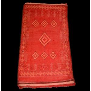 Old Rehamna Carpet, 138 X 254 Cm, Hand-knotted Wool, Work Of Berber Women, Morocco, 1920