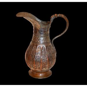 Persian  Bronze Ewer, Doltcha,19th Century, Decorated On All Sides