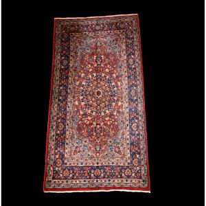 Tapis Ispahan ancien, 132 cm x 246 cm, laine nouée main, 1930/1950 en Iran, très bon état