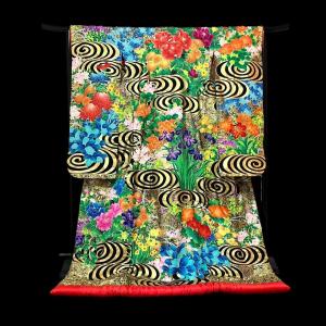 Iro-uchikake Yuzen In Silk/silk, Signed By Akiyama Akira, Master Yuzen, Japan 1970, Perfect