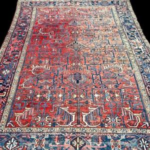 Heriz Rug, Persian, 211 Cm X 306 Cm, Hand-knotted Wool In Iran, 20th Century Around 1930, Art Deco