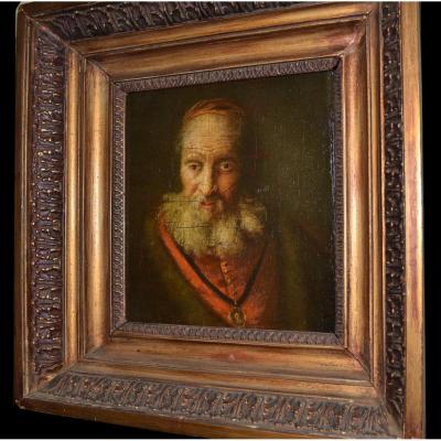 Portrait, Old Man, Circa 1890, Oil On Wood Panel