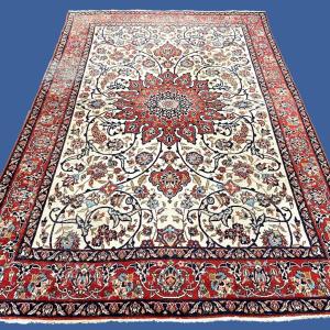 Isfahan Rug, 210 Cm X 310 Cm, Fine Kork Wool Hand-knotted In Iran, Persia, Circa 1950-1960