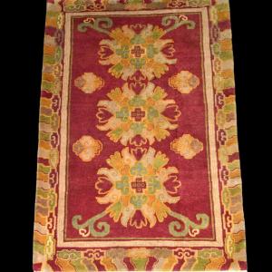 Tibetan Carpet, 123 Cm X 193 Cm, Hand-knotted Wool Circa 1970-1980, In Very Good Condition