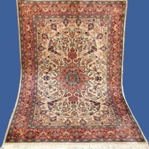 Rug  Gohm Indo-persian, 128 Cm X 195 Cm, Hand-knotted Wool Circa 1980, Very Good Used Condition