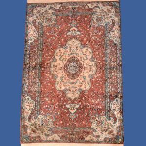 Kashmir Silk Rug, 122 X 197 Cm, Hand Knotted Circa 1970, Srinagar, Kashmir, North India