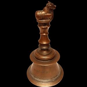 Bronze Ghanta Bell With Internal Clapper, Shivaite Cult, South India, Late 19th, Early 20th Century