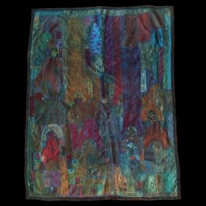 Antique Mirror Or Sheesha Embroidery, 158 X 207 Cm, Gujarat, India, 1970, Very Good Condition