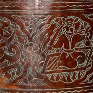 Tinned Copper Cauldron, 19th Century Persia, Decoration: Medallions, Calligraphy And Seated Princes