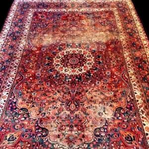 Signed Macchad Rug, 273 X 405 Cm, Hand-knotted Wool, Iran, 1930, General Wear, Shabby Chic