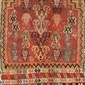 Senneh Kilim Prayer Rug, 142 X 220 Cm, Flat Woven In Iran, 19th Century Persia, Kadjar