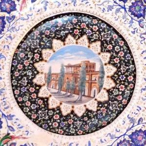 Antique Minakari, Cup And Dish, Decoration From The Ali Kapu Palace, Isfahan, Iran Circa 1900, Collection
