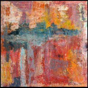 Erwin Steinbach (1964 -) 90 X 90 Cm, "stormy Sky Over The Countryside" Mixed Media On Panel